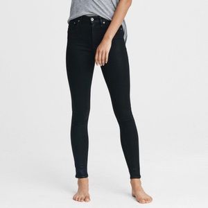 Rag & Bone Nina High-Rise Ankle Skinny Jeans in Coated Black